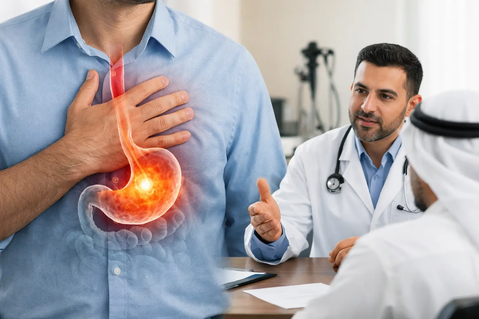 ارتجاع المرئ في الكويت: متى تحتاج طبيب جهاز هضمي؟