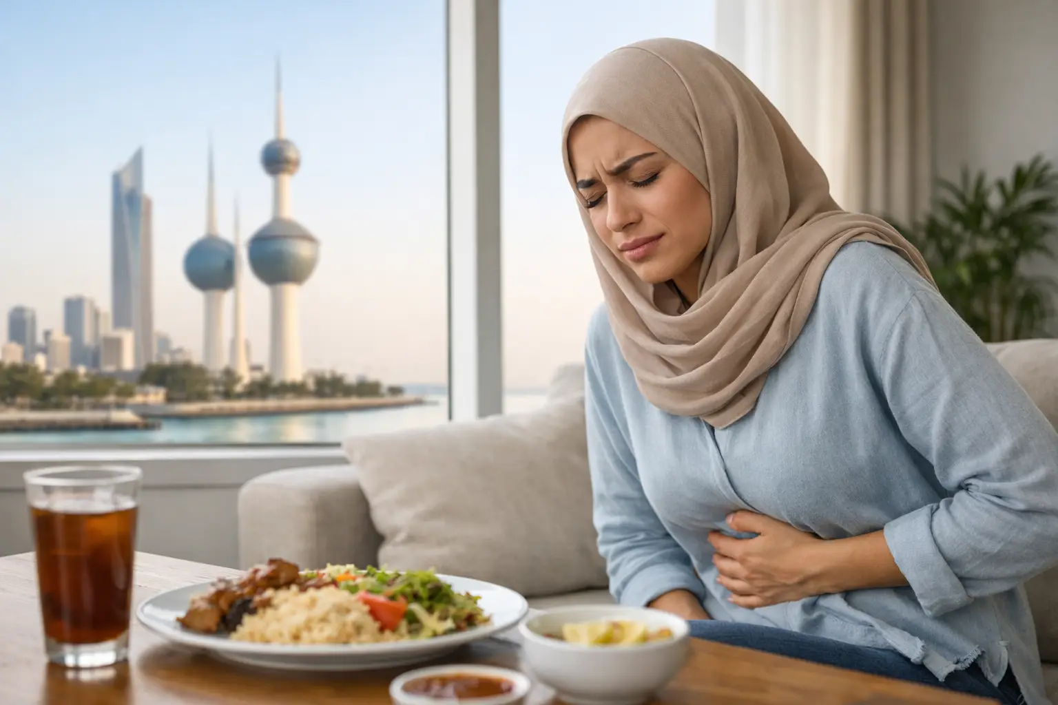 كيفية تقليل الغثيان بعد الأكل في الكويت بأمان